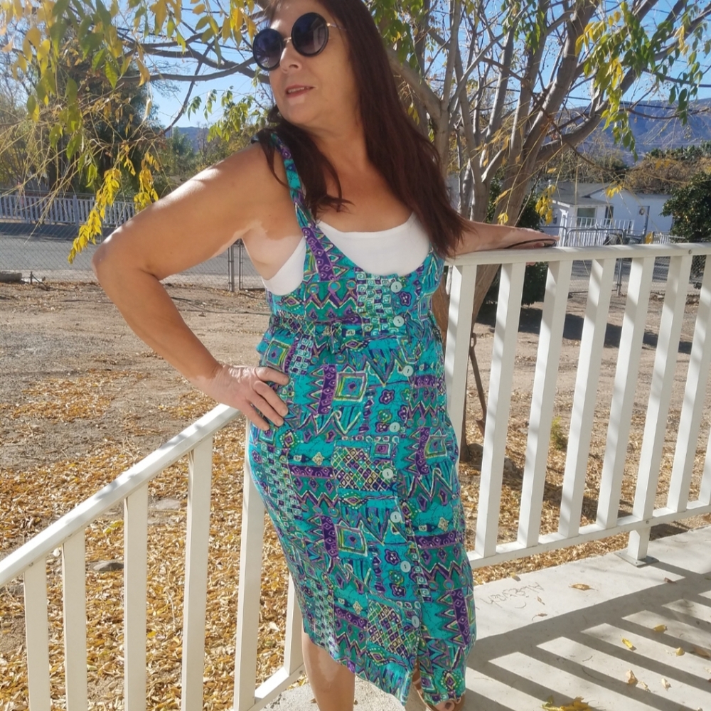 Vintage size 12 suspender button down dress